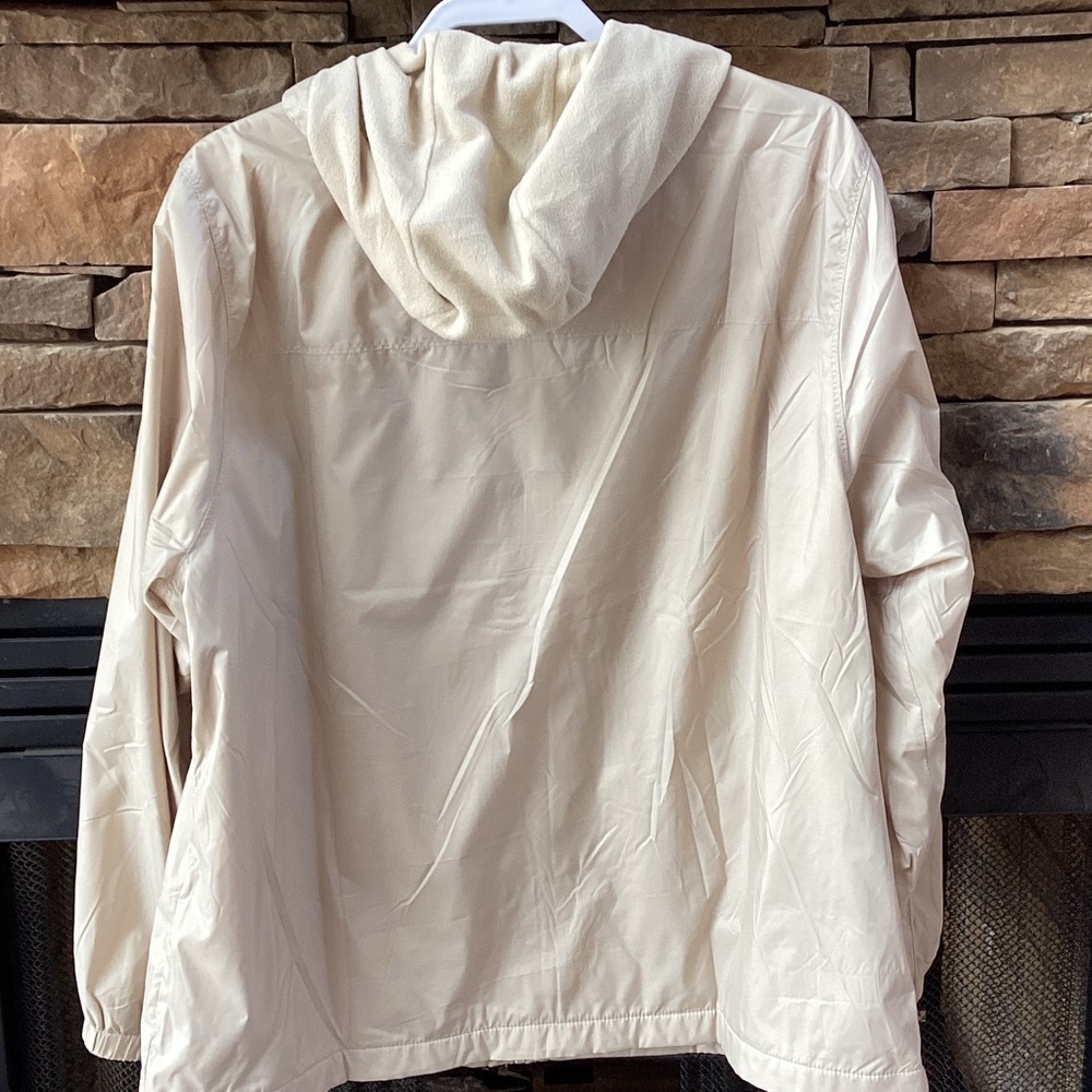 Calvin Klein Light Tan Fleece Lined Hooded Zip Up Jacket - Picture 3 of 5